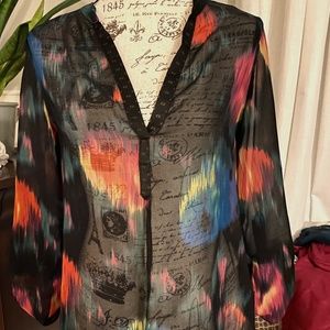 Anthropologie multi-color blouse size XS
